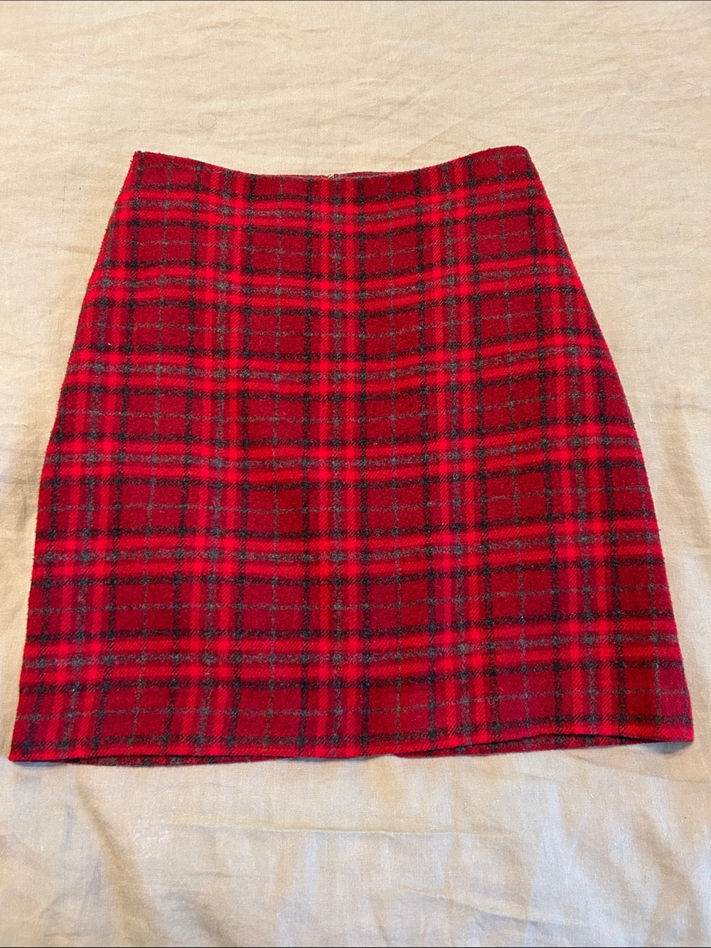 Talbot’s Red Plaid Wool Skirt
